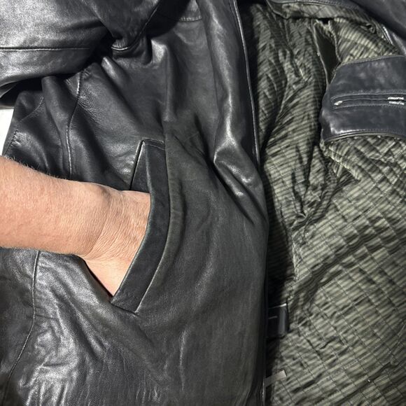 Claiborne Outerwear Men’s M Leather Lambskin RN 94468 W/polyester Lining Work - Picture 12 of 13